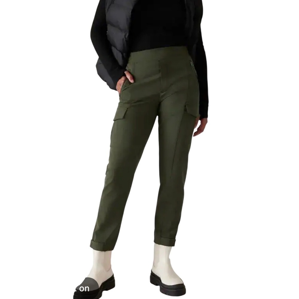 Athleta Endless High Rise Cargo Pant Women 0 Olive Green Excellent Utility